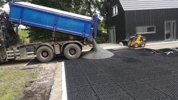 Aanleg grindmatten