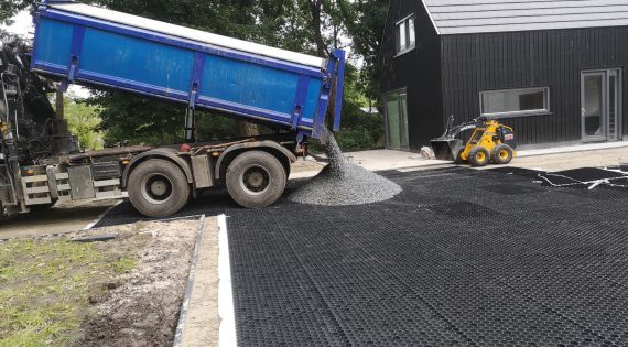 Aanleg grindmatten